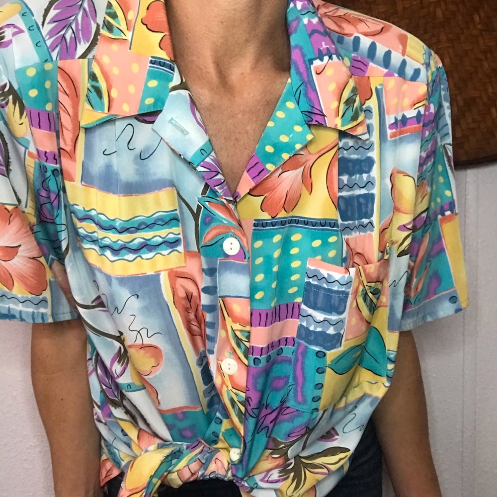 Vtg Polyester Statement Blouse - image 2